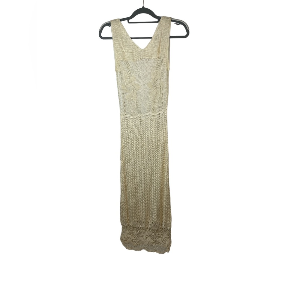 Beautiful vintage kroshetta crochet dress‎ size medium fits like small